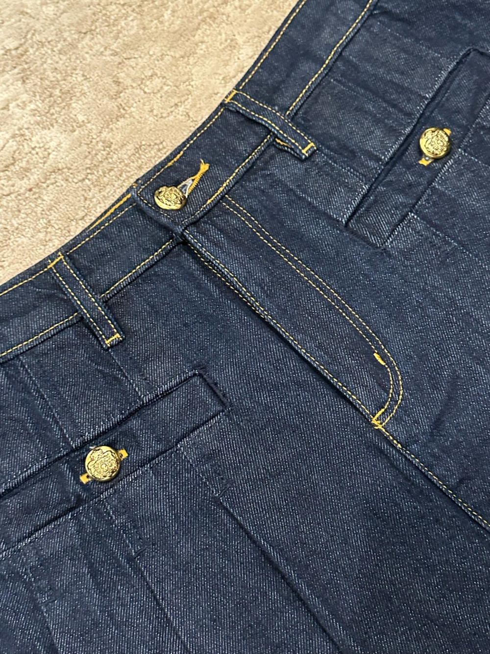 LOFT Dark Blue Denim Pleated Skirt, Size 6 - Picture 2 of 7